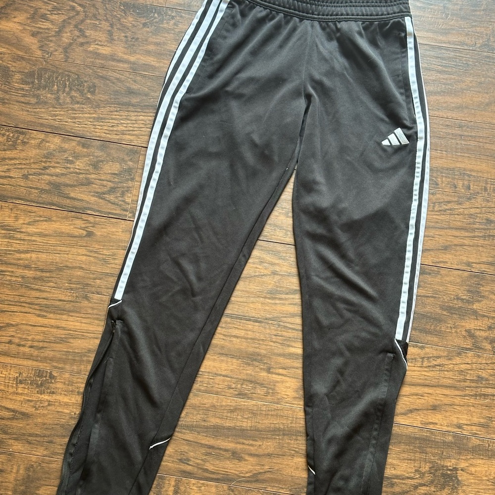 Women’s Adidas Signature Classic Black and White Track Pants (XS)